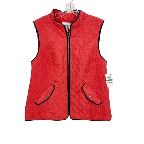 Charter Club Quilted Vest New Coral Size Large - Picture 1 of 7